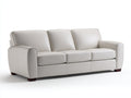 3 Sitzer Sofas mit Bezug in Lederoptik ca. 218 x 94 x 88 cm - Cremeweiß und Dunkelbraun - Gepolsterte Armlehnen - Modernes Design