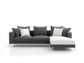 Ecksofa mit Strukturstoffbezug ca. 275 x 175 x 84 cm - Dunkelgrau und Weiß - Verlängerte Liegefläche - Modernes Design