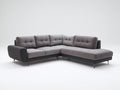 Ecksofa mit Strukturstoffbezug ca. 285 x 195 x 85 cm - Hellgrau und Dunkelgrau - Verlängerte Liegefläche - Modernes Design