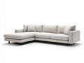Ecksofa aus Webstoff 285 x 185 x 86 cm - Hellbeige - Modernes Design mit Ottomane
