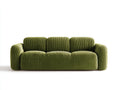 3 Sitzer Sofas mit Cordbezug ca. 220 x 98 x 84 cm - Olivgrün - Breite Armlehnen - Modernes Design