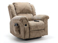 Liegesessel aus Cordstoff 98 x 96 x 108 cm - Beige - Verstellbares Komfortdesign mit Fußstütze und Seitenfach