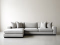 Ecksofa mit Strukturstoffbezug ca. 285 x 185 x 82 cm - Hellgrau und Schwarz - Breite Liegefläche - Modernes Design