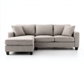 Ecksofa aus strukturiertem Webstoff 245 x 160 x 88 cm - Beige - Moderne Polsterung mit Ottomane