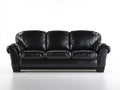3 Sitzer Sofas aus Kunstleder 215 x 92 x 88 cm - Schwarz - Klassisches Design mit gerollten Armlehnen