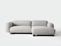 Ecksofa mit Ottomane - Strukturstoff und Holzfüße - 268 x 176 x 80 cm - Hellgrau - Kompaktes Loungesofa mit abgerundeten Armlehnen