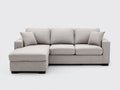 Ecksofa aus Strukturstoff 250 x 155 x 88 cm - Hellbeige - Modernes Design für das Wohnzimmer mit großzügiger Sitzfläche