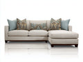 Ecksofa aus Strukturstoff 280 x 165 x 88 cm - Cremeweiß - Zeitloses Wohnzimmerdesign mit breiter Liegefläche