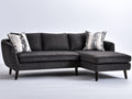 Ecksofa mit Cordbezug ca. 260 x 165 x 86 cm - Anthrazit und Schwarz - Verlängerte Sitzfläche - Modernes Design