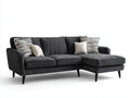 Ecksofa aus Cordstoff 275 x 165 x 86 cm - Anthrazit - Modernes Design mit Ottomane