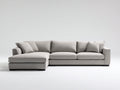 Ecksofa mit Ottomane - Strukturstoff - 285 x 210 x 85 cm - Hellgrau - Großzügige Wohnlandschaft im modernen Design