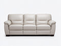 3 Sitzer Sofas aus Kunstleder 218 x 94 x 88 cm - Cremeweiß - Gepolstertes Design mit breiten Armlehnen